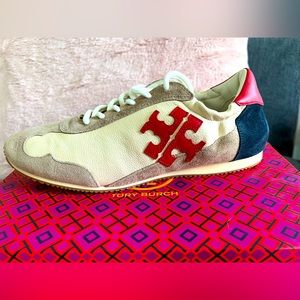 NWT Tory Burch “Tory” sneakers. Never worn and in the box. Size 9.5